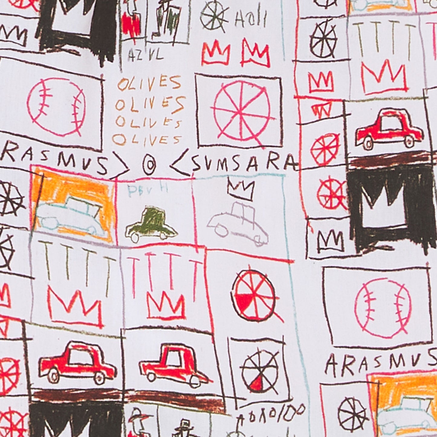 Basquiat Arasmus Olive Boxer Shorts - White