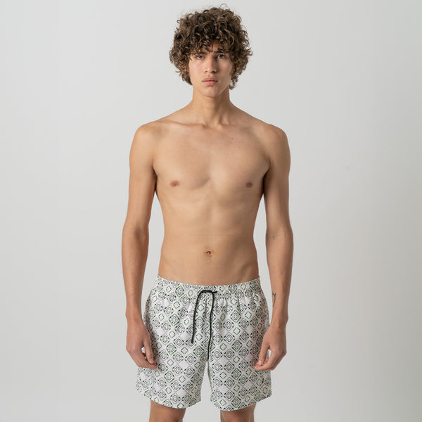 Geometric Swimmers Swim Shorts - Beige