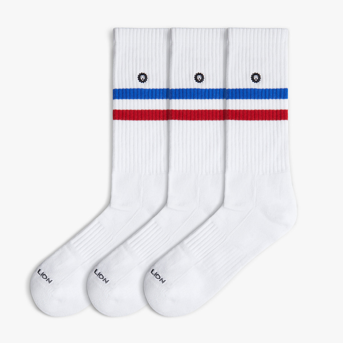 3 x Athletic Essentials Stripes - White