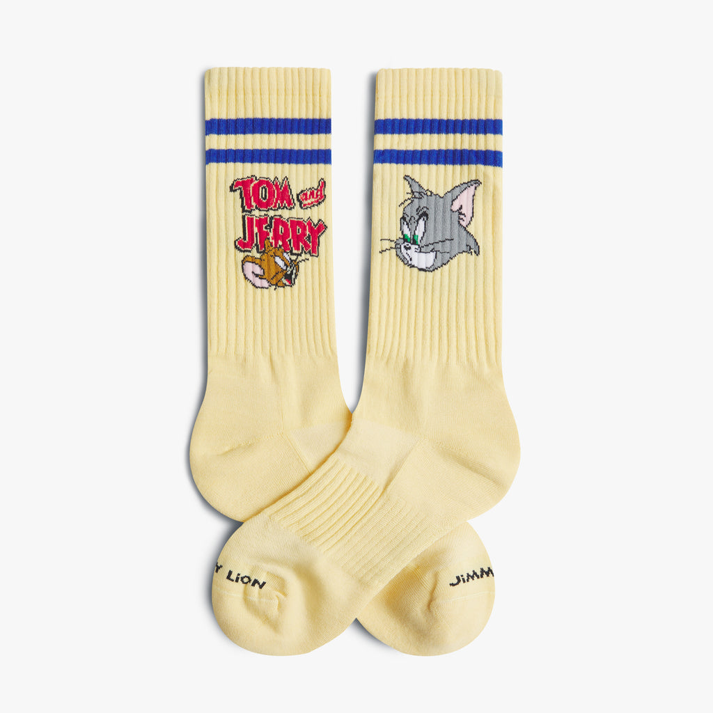Athletic Tom and Jerry Heads Socks - Yellow