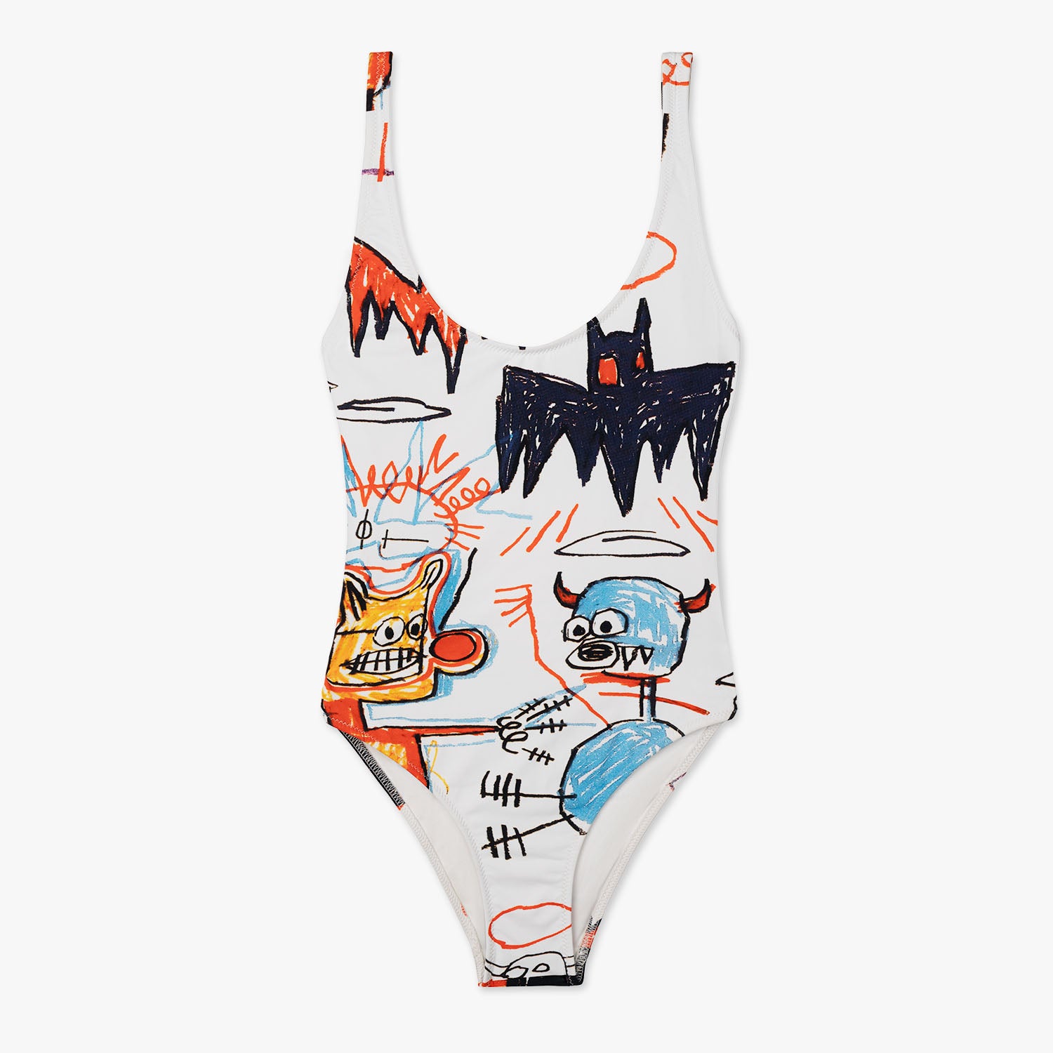 Basquiat Batman Swimsuit  - White