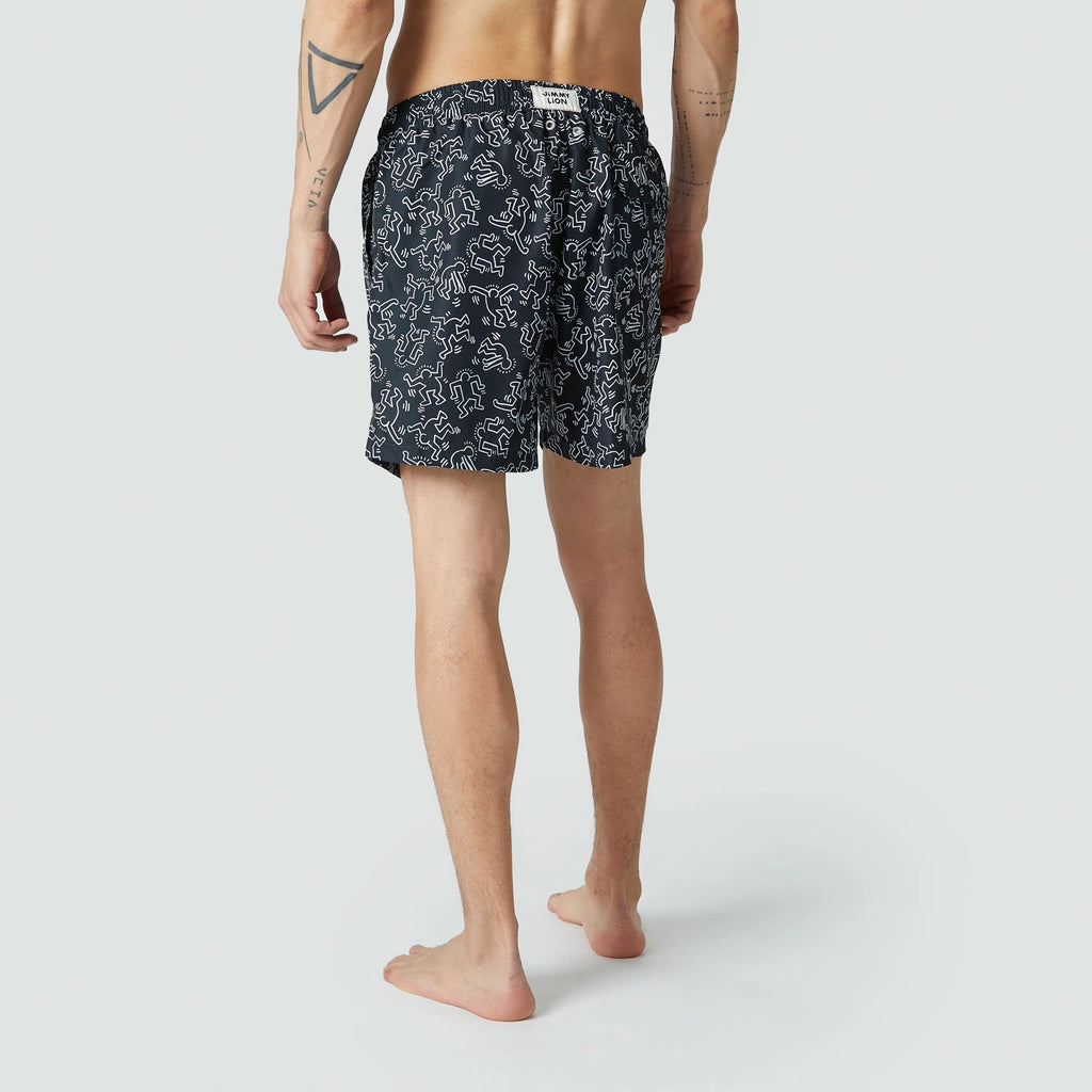 Keith Haring Dancers Swim Shorts - Black