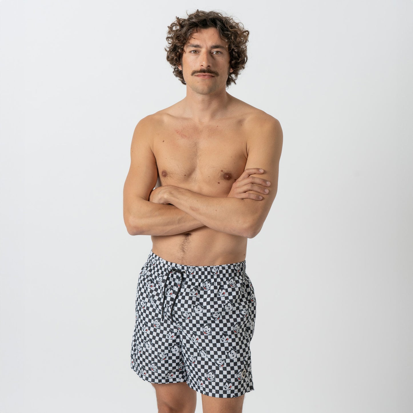 Felix Check Swim Shorts - Black White (2)