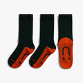 3 x Kids School Ribbed - Green