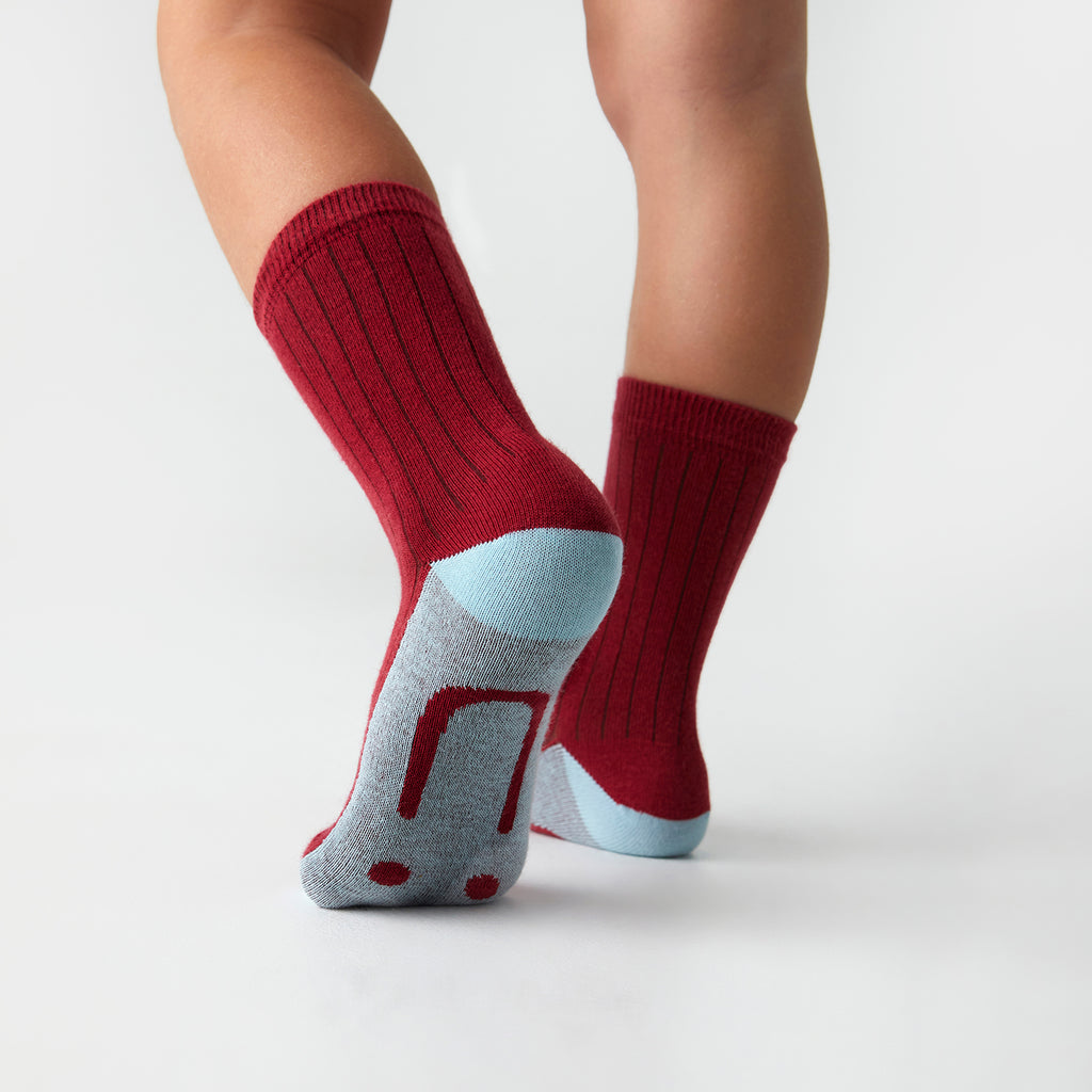 Kids School Ribbed - Red (1)